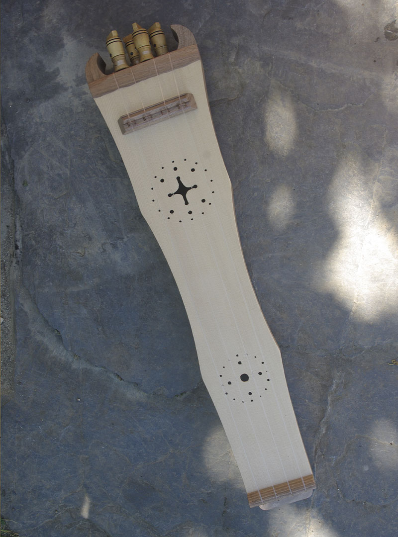 Tambour tambourin instrument musique fait main bois papier corde vintage  N5409